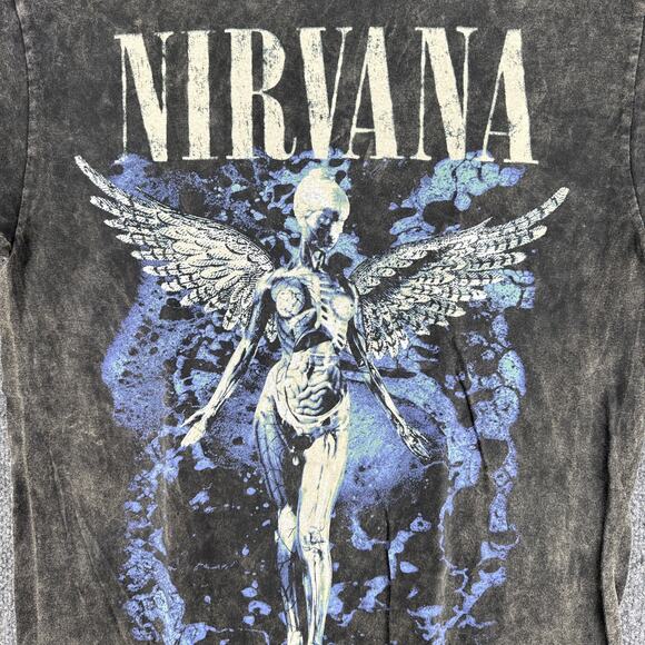 Nirvana In Utero Men’s T-Shirt Dark Gray Blue Grunge 90s Retro Short Sleeve M - Picture 4 of 4